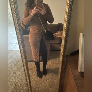 Boohoo rushed midi dress